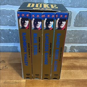 John Wayne The Duke Box Set of 4 VHS Films Blue Steel, Lawless Range, Rainbow ..